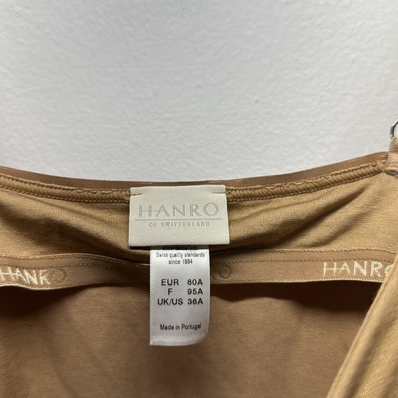 Hanro Skin Smooth Touch Bodysuit Underwired Bra Snap Nude Tan #1533 Size 36A - Picture 6 of 8